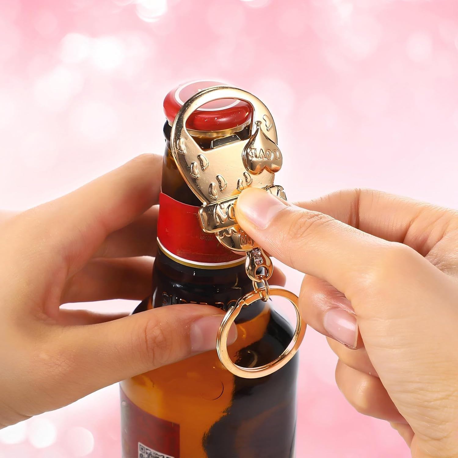 Sieral 30 Set Gold Baby Boy Bottle Openers Popping Baby Shower Party Favor Return Gifts for Guests with 30 Bottle Opener Keychains 30 Thank You Cards 30 White Organza Bags Birthday Party Souvenir