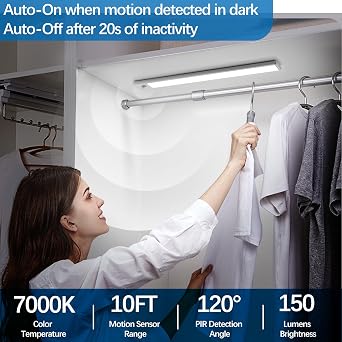 Bundle--2 Items:YLXS 5 Pack 3 Colors Under Canbinet Light Bundle with 3 Pack Closet Lights