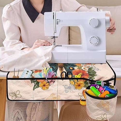 Miniatura 180 de Tapetes para máquina de coser de girasol y colibrí para mesa con bolsillos, para máquinas de coser de Acción de Gracias, alfombrillas para reducir