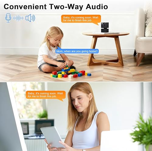 Miniatura 4 de Cámara interior - Cámara WiFi 5G y 2.4G para seguridad del hogar, cámaras de seguridad 2K para perromascotabebé, panorámicainclinación de 360, audio