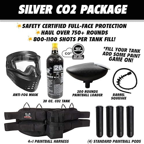 Miniatura 2 de Maddog Tippmann Cronus Tactical Silver Paintball Gun Marker Starter Package