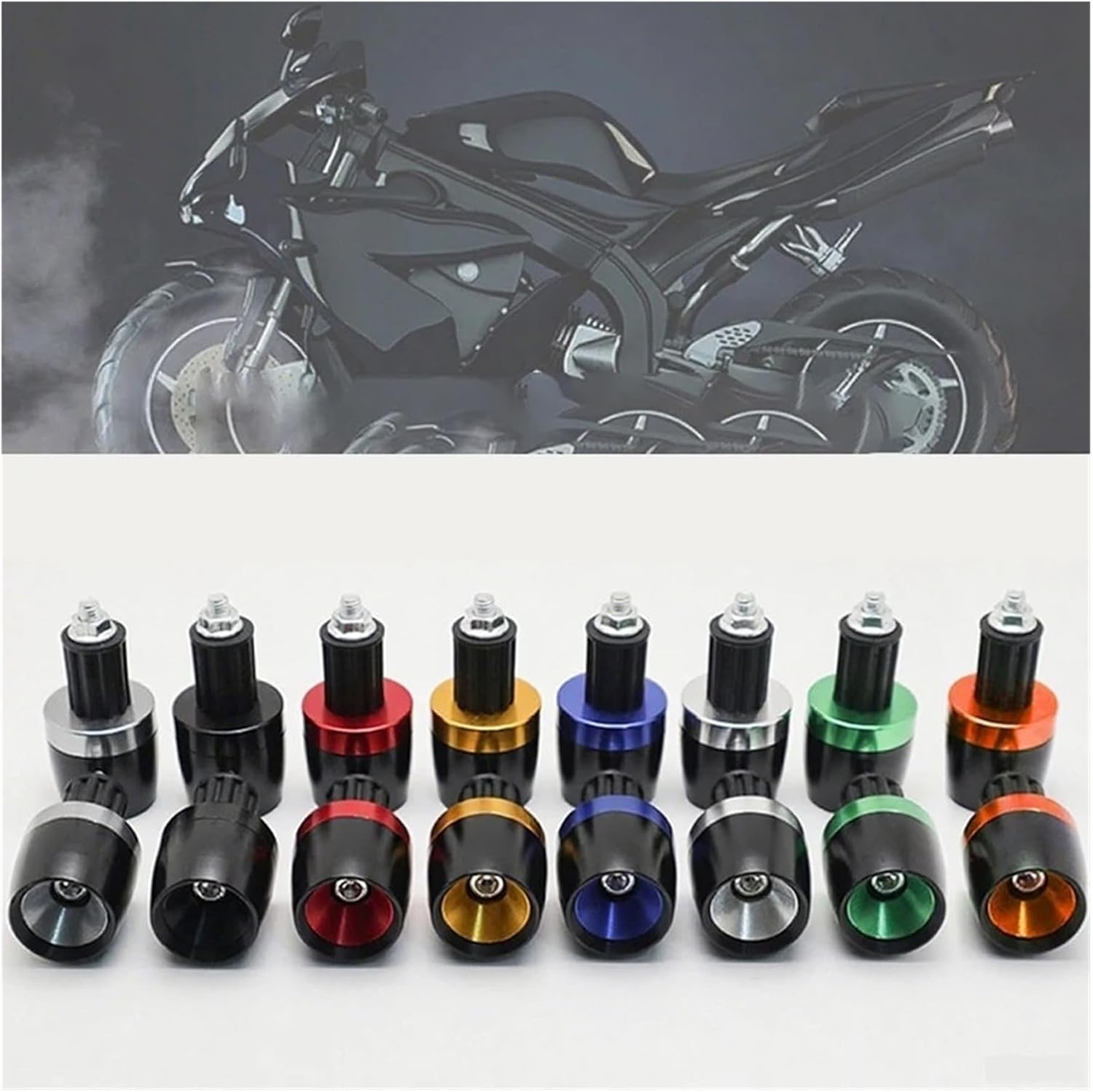Motorcycle Handlebar End Plug Universal Motorcycle Bar Ends Grips CNC Metal Handlebar Counterweight Plug Slider Grips Accessories