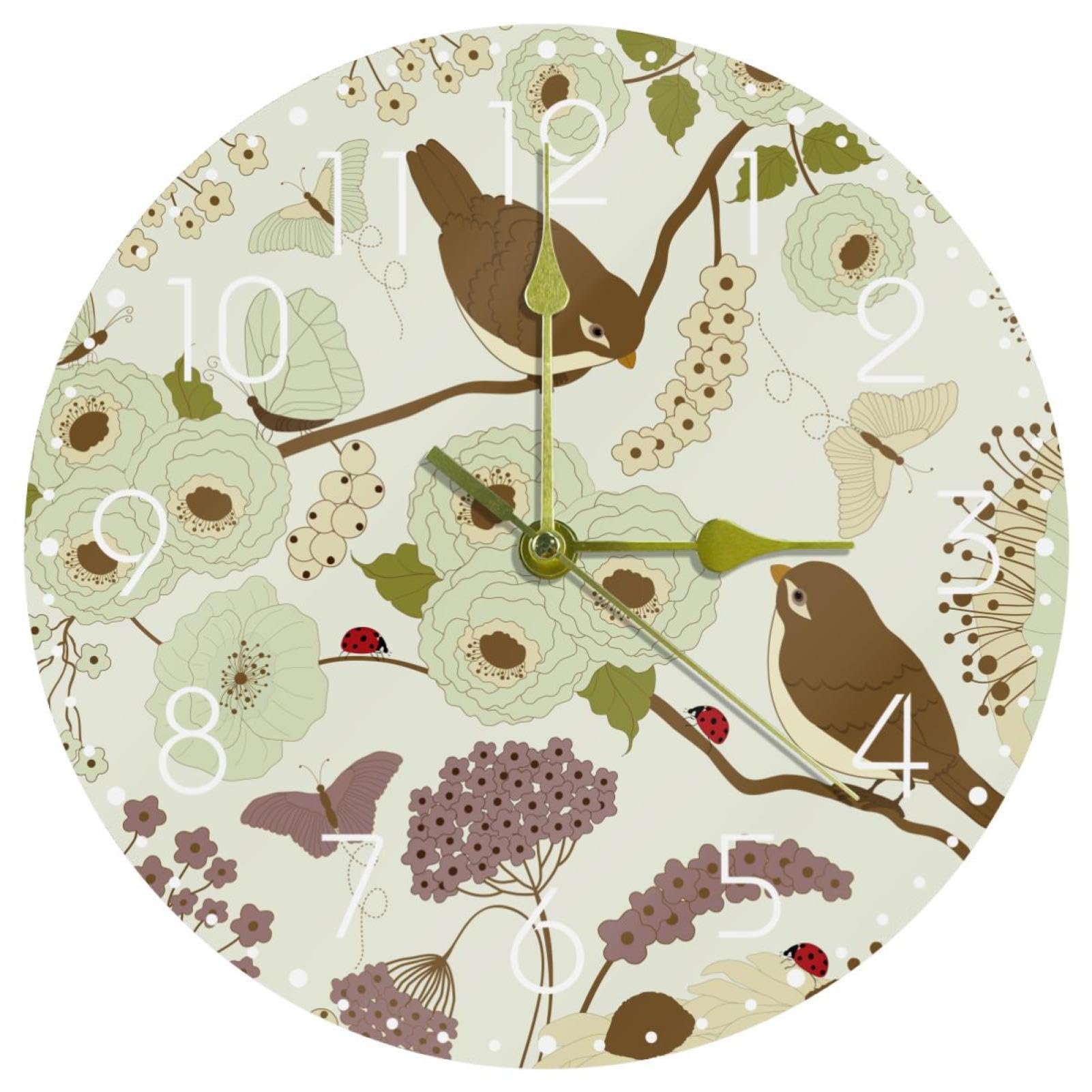 Horloge murale silencieuse en acrylique de 25,4 cm pour cuisine et chambre