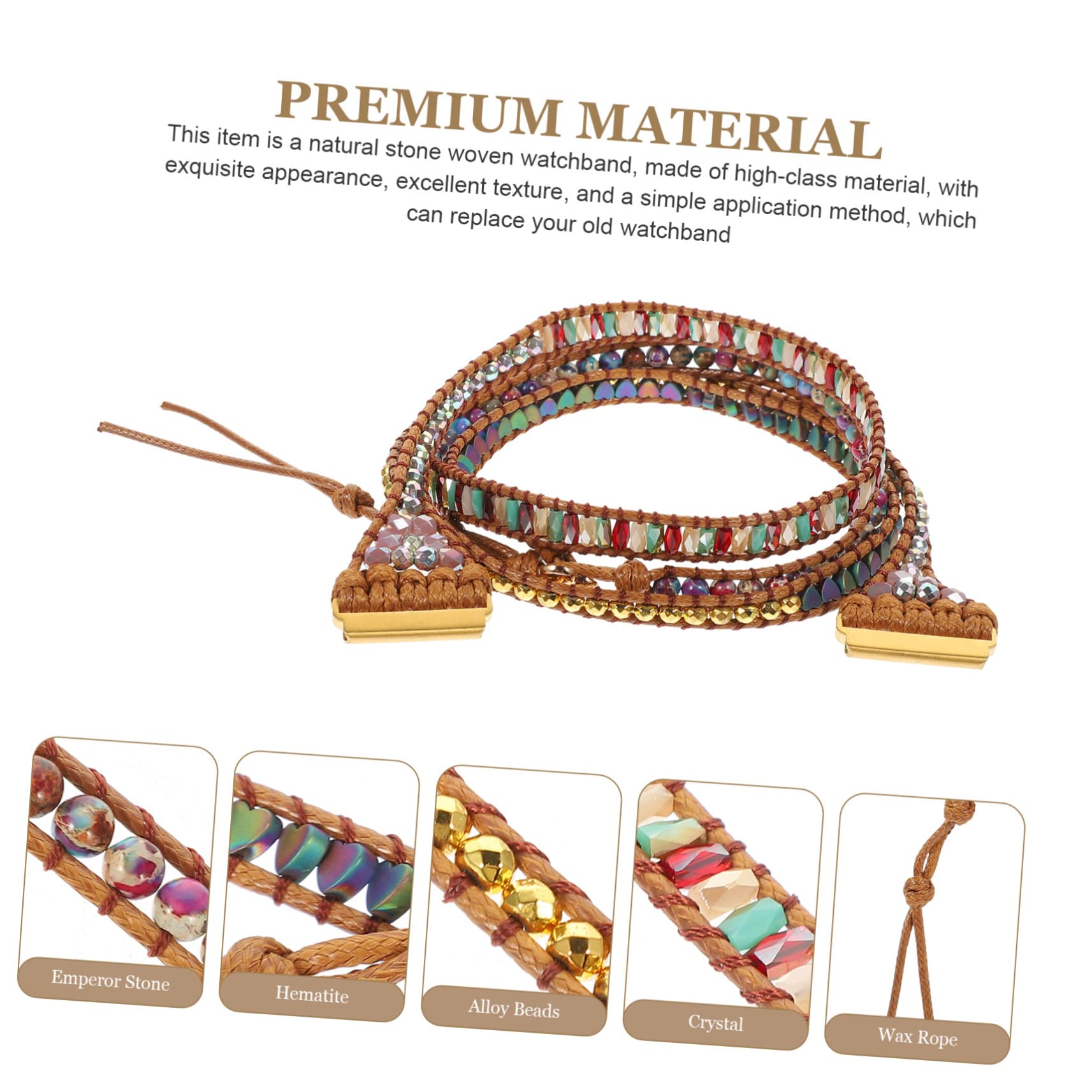 Housoutil Lot De 2 Bracelets De Montre Élégants En Perles Accessoire De Rechange Tendance Pour Un Bracelet Confortable Et Robuste