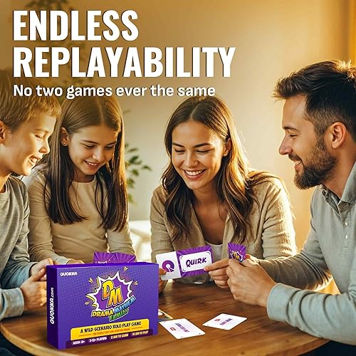 Miniatura 5 de QUOKKA Juego de charadas y adivinanzas para la familia, 120 escenarios divertidos y tarjetas de peculiares perfecto para noches de juegos