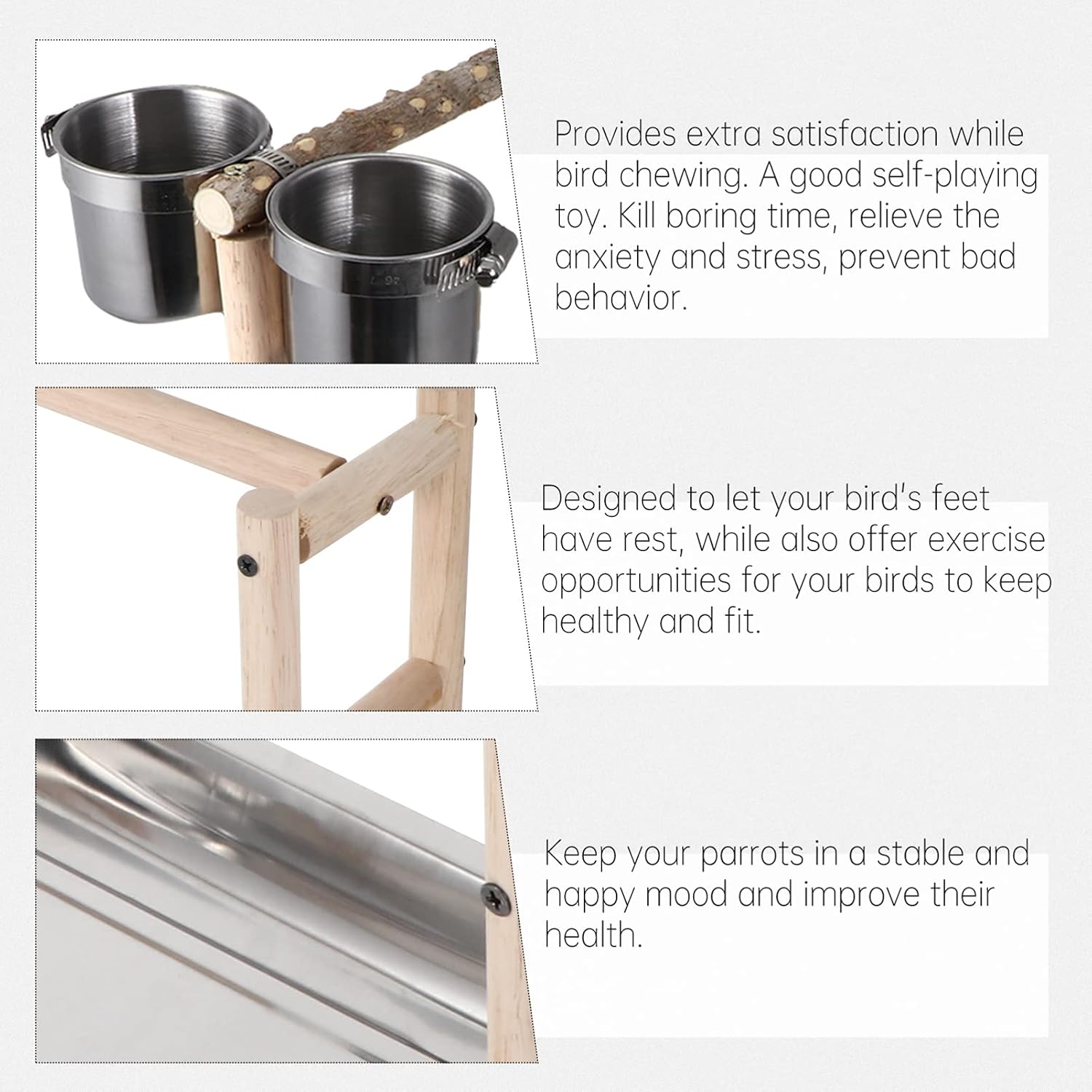 1pc Parrot Stand Practical Bird Ladder Bird Standing Ladder Pet Parrots Ladder Bird Claw Grinding Rod Training Ladder Bird Climbing Ladder Parrot Playing Rack Parrot Play Stand