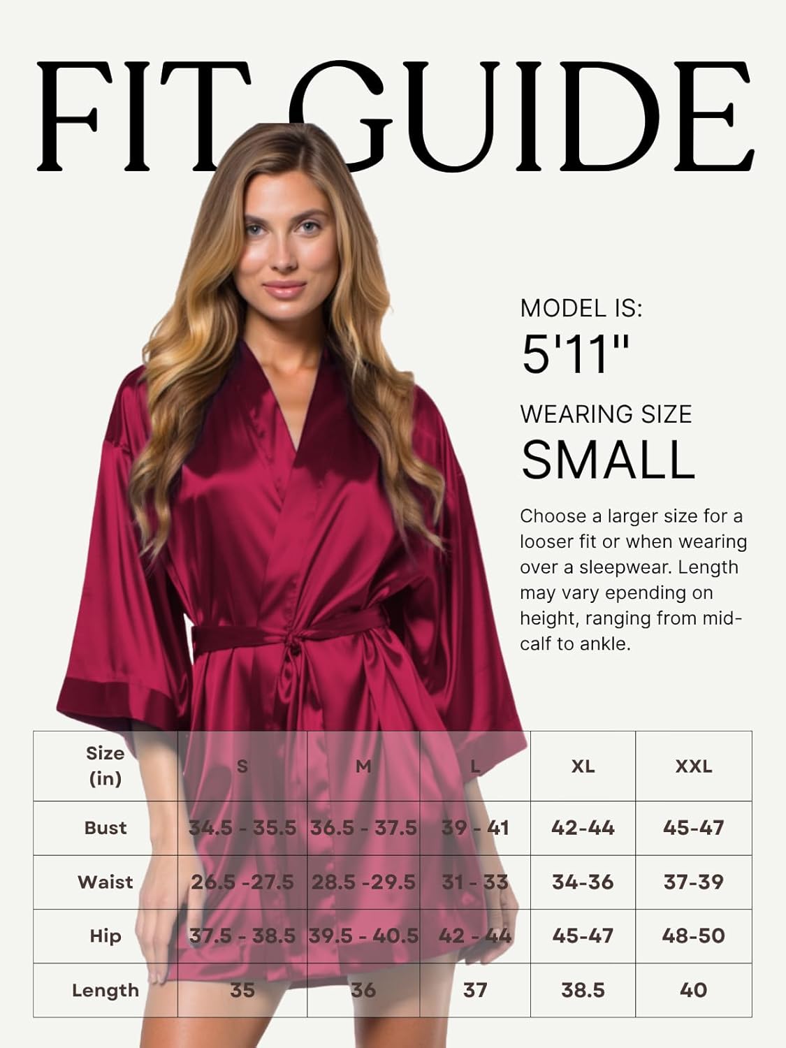 Turquaz Women's Bride Bridesmaids Silky Robe Satin Kimono Robes for Women Lingerie - Image 6