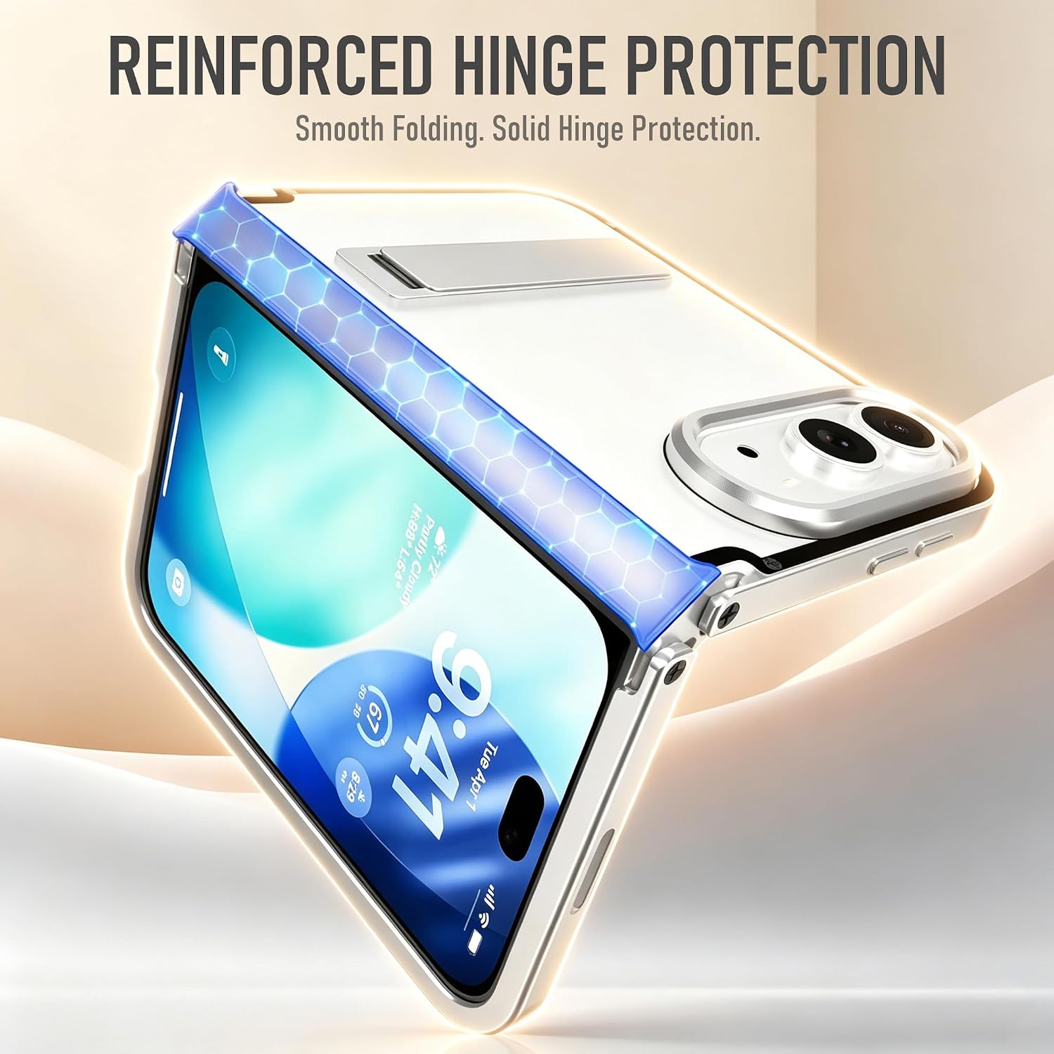 JIAONASHlJlA Aluminum Metal Case for iPhone Duo-Kickstand Hinge Guard-Black