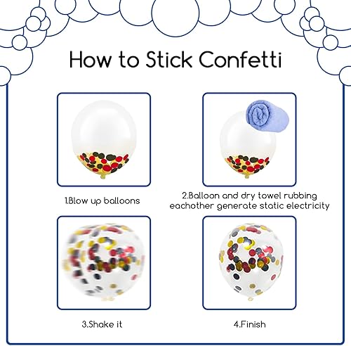 Miniatura 4 de COKAOBE Kit de Guirnalda de Globos Rojos, Negros y Dorados, 124 piezas Kit de Arco de Globos de Confeti Metálico Rojo Negro Dorado para Bodas,