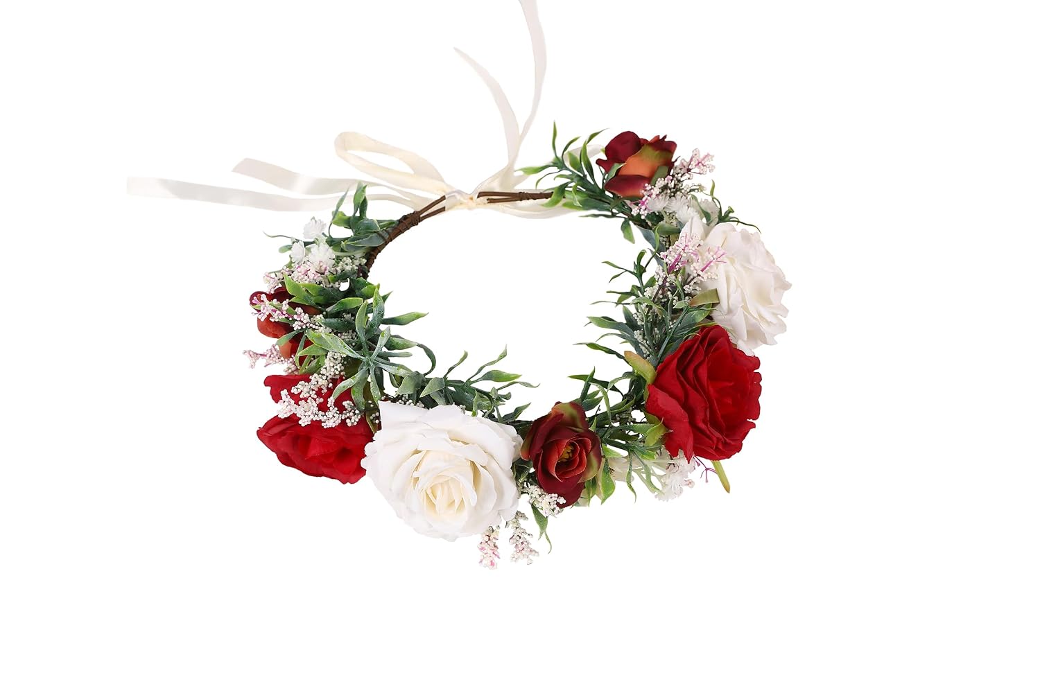 Vivivalue Bridal Flower Crown Rose Flower Headband Floral Headpiece Halo