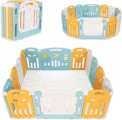 Cclife Parc Bebe Barriere Grand Parc Bebe Cloture Bebe En Plastique Avec Porte Et Jouets Interieur Et Exterieur Enfants Centre D Activite Amazon Fr Bebe Et Puericulture