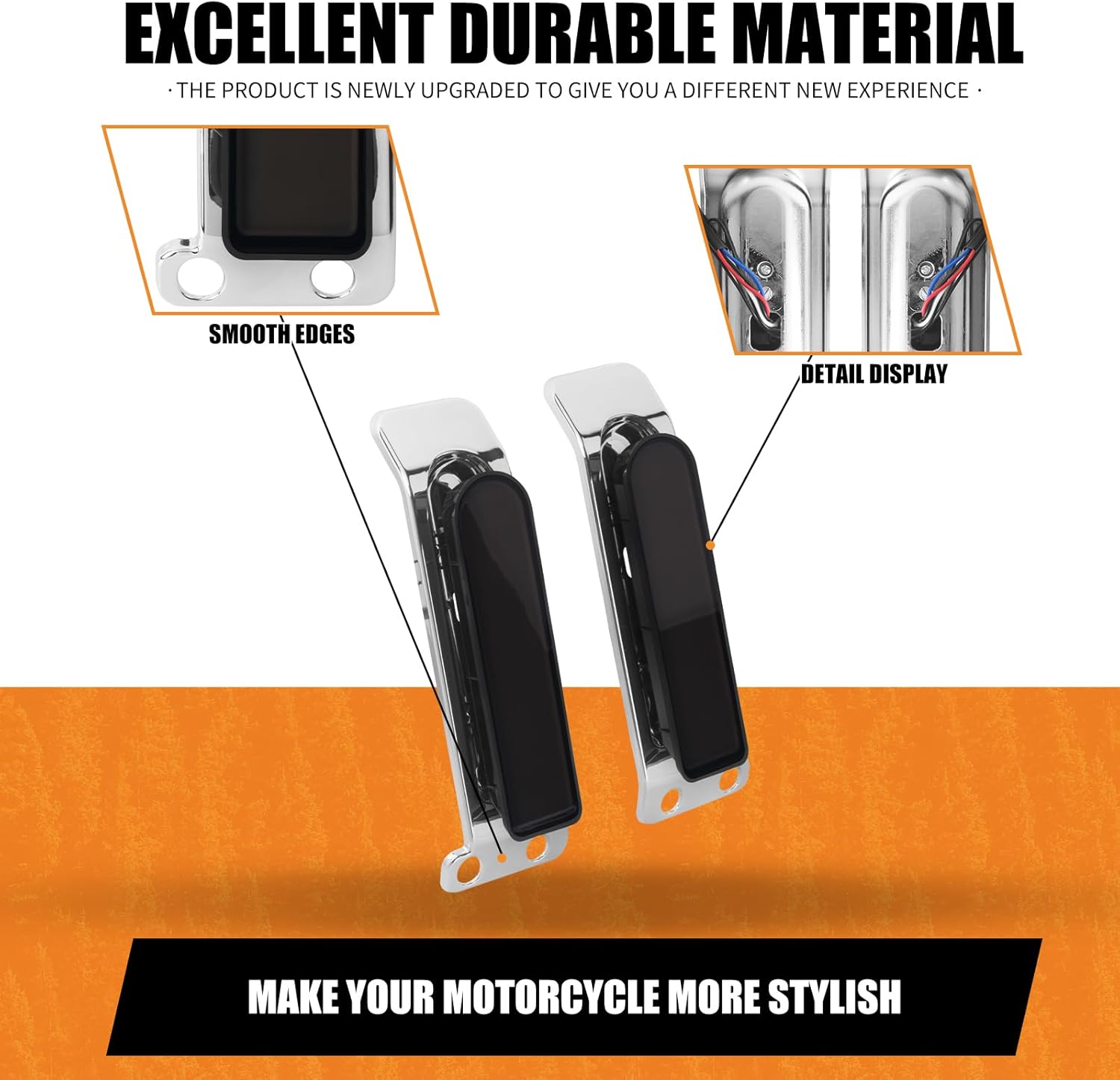 LED Rear Fender Saddlebag Lights Turn Signal Brake Run Lamps Fit for Harley Touring Road King FLHR Electra Glide FLHT Ultra Limited FLHTK 2014-2024 (Chrome Housing Smoke Len)