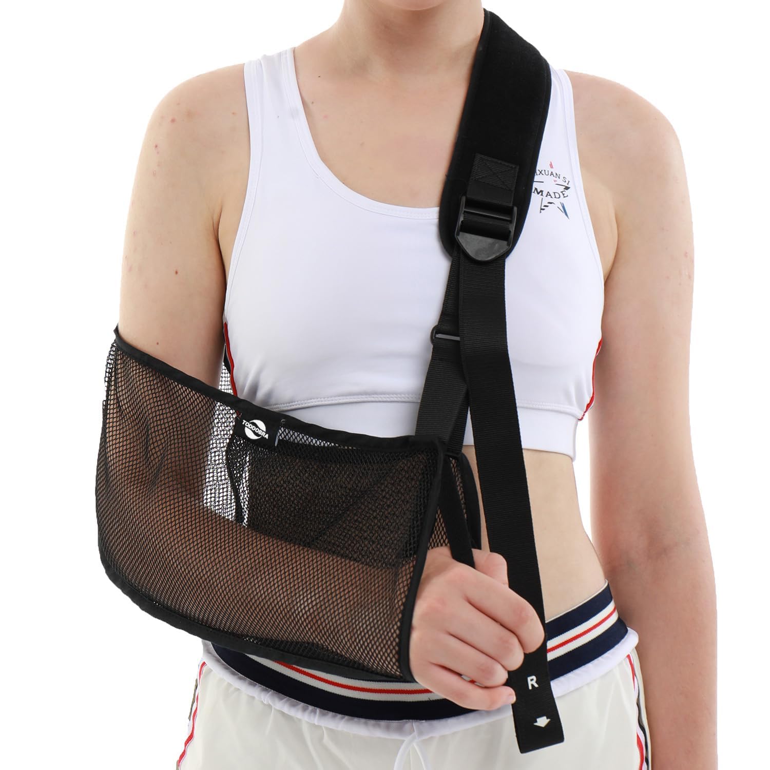 Mesh Shoulder Sling - Arm Brace for Torn Rotator Cuff Injury - Right/Left Support for Men and Women - Adjustable Immobilizer for Shower - Stabilizer for Elbow, Wrist, Dislocation(Pocket length16.92in)