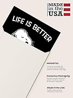 Vista 3 de Arte de pared "La vida es mejor con música" – Cartel de perro de dibujos animados sin marco de 8x10 – Arte divertido e inspirador para dormitorio