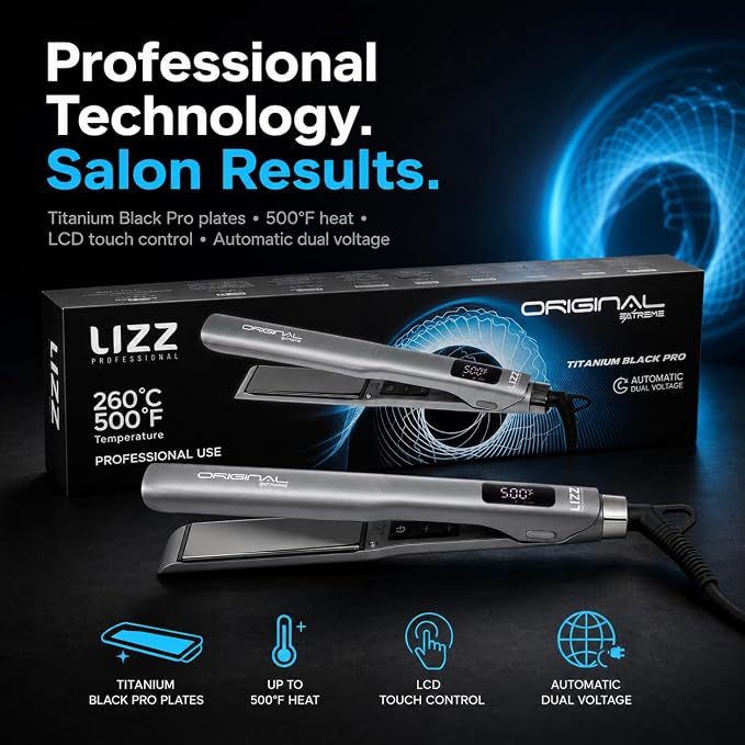 Plancha de Pelo Profesional Lizz Titanium Negra miniatura 3