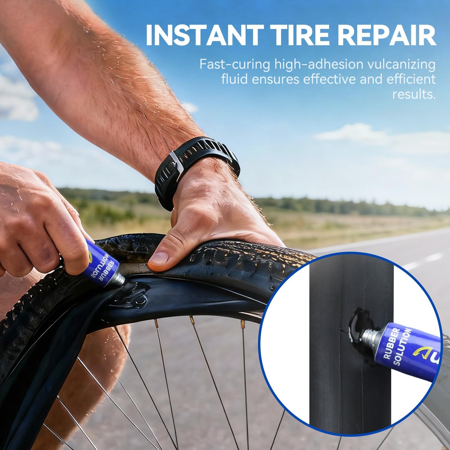 AUTOWN Bike Tire Repair Kit, 48PCS Bicycle Tire Patch Kit with Pump, Inner Tube Patch Kit with Patches, Tire Levers, Rubber Repair Sealants & Waterproof Bag for Bikes, Motorcycles & Inflatable Tubes