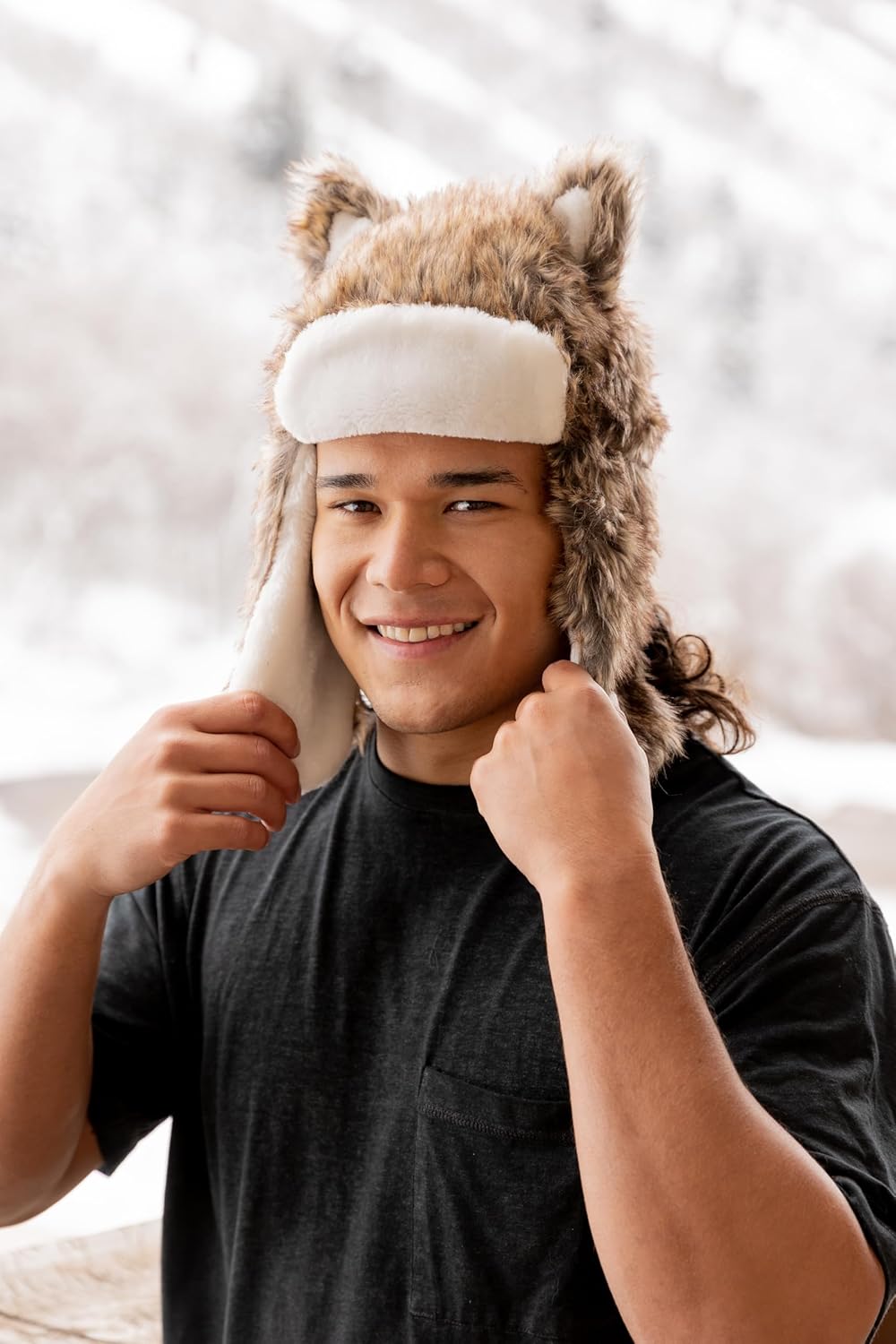 Lazy One Critter Cap Hat for Kids and Adults, Fun, Cold-Weather, Animal Hats, Cute, Warm, Winter, Cozy, Ear Covers - Image 4