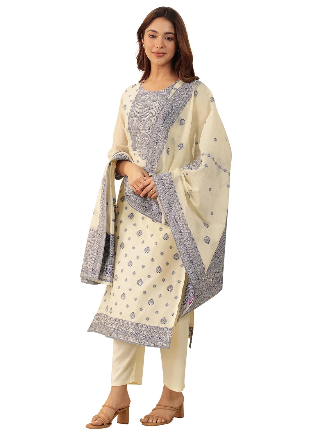 Libas Womens Woven Design Silk Blend Straight Kurta With Trousers and Dupatta - Review, Price and Buying Guide