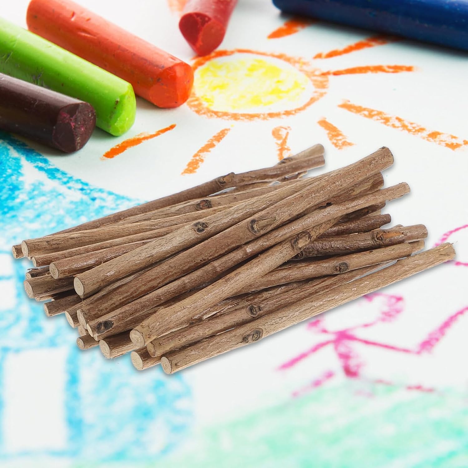 NOLITOY 100Pcs Wood Log Sticks, 3.93 Inch Long Wood Sticks for Crafts, 0.2 Inch in Diameter Natural Twigs s for Crafting, Photo Props, DIY School Projects, Craft s