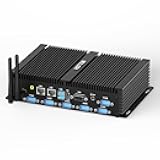 HISTTON Fanless Mini PC Core i7-8550U, DDR4 16GB RAM 512GB SSD, Industrial PC with 6 RS232, HDMI+VGA 4K Dual Display, 2 LAN, 6 USB,WiFi, BT 4.2, Mini PC Windows 11 Pro, Support Linux