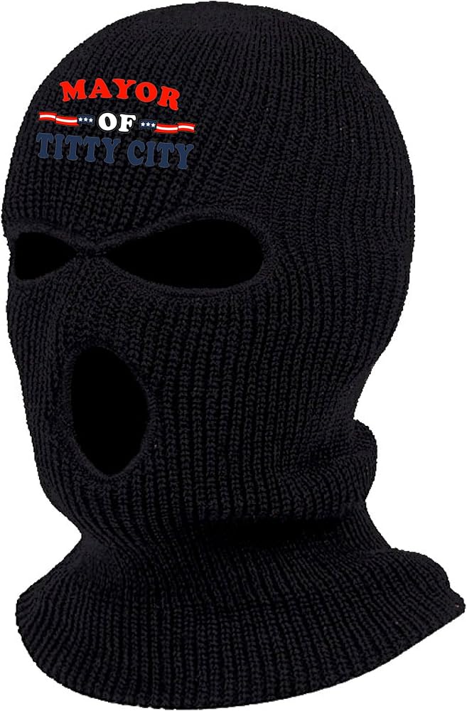 Mayor of Titty City Ski Mask Graphic Print 3-Hole Mask Funny