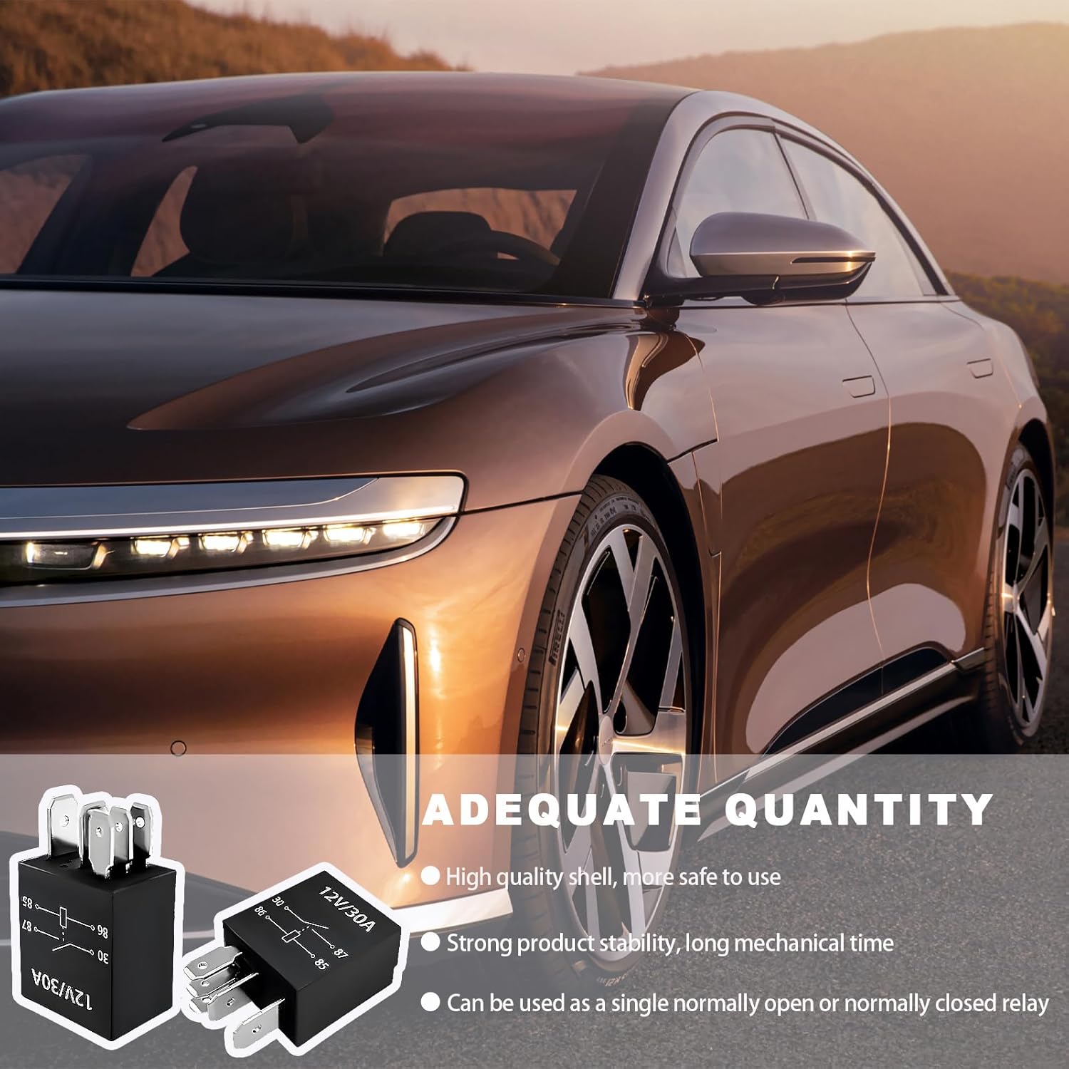 2 PCS 5 Pin Starter Relay, 12V 30A Multi-Purpose Car Heavy Duty Standard Relay, Universal Waterproof Automotive Replacement Accessory Power Relays, Car Accessories