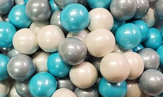 Christmas Snowflakes Gumballs Blue, White And Silver Winter Mix Fall Colors 2 Pounds - Holiday Candy