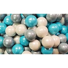 Christmas Snowflakes Gumballs Blue, White And Silver Winter Mix Fall Colors 2 Pounds - Holiday Candy