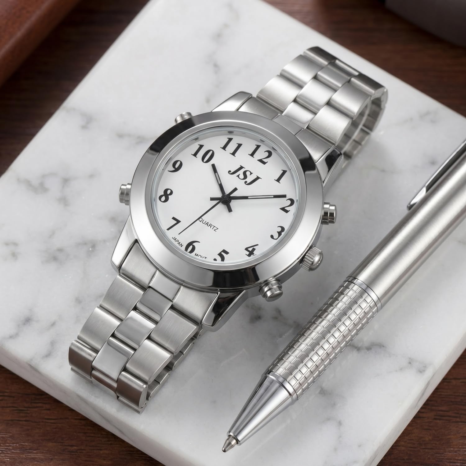 Montre à quartz parlant espagnol avec alarme pour personnes aveugles ou malvoyantes, Montre à quartz