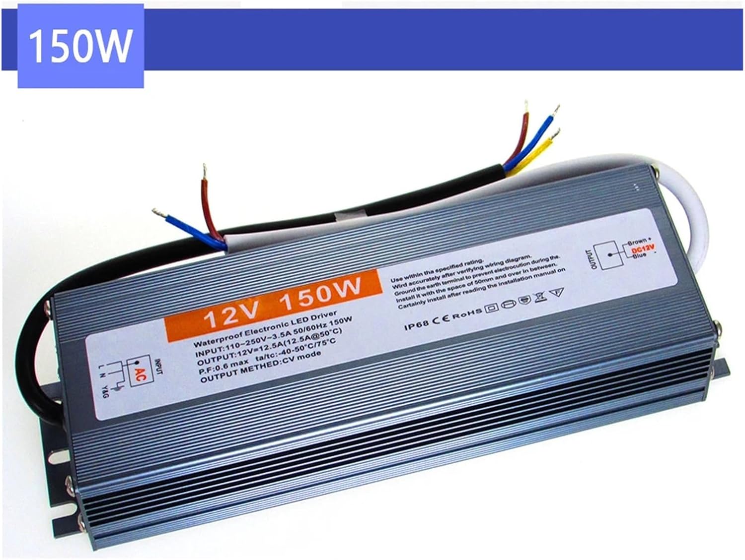 1PCS DC 12V 24V LED Driver Lighting Transformer 12V Power 12V LED Driver 12 24 V Volt IP67 Waterproof Lighting Transformer(10W,12V)