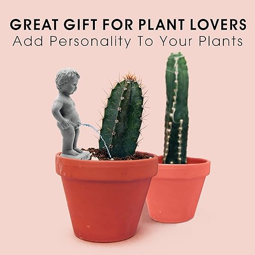 Miniatura 3 de NPW Plant Life Pee My Plants, Estaca de riego automático Peeing Boy, estatua de jardín con rociador, regalo novedoso de cerámica, decoración de