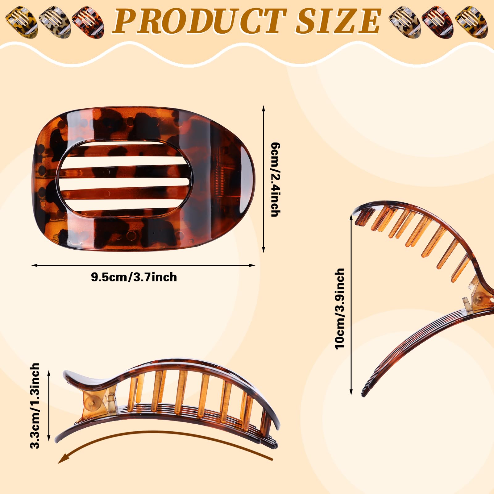 Moerstar 6 Pcs Flat Hair Clip, Hair Claw Clips Women - Image 3