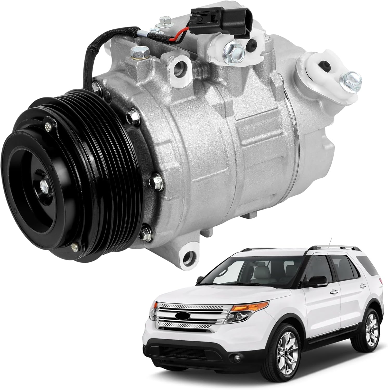 Air Conditioner AC Compressor with Ford Explorer 2011 2012 2013 2014 2015#V6 3.5L,3496CC,Keep Cooling