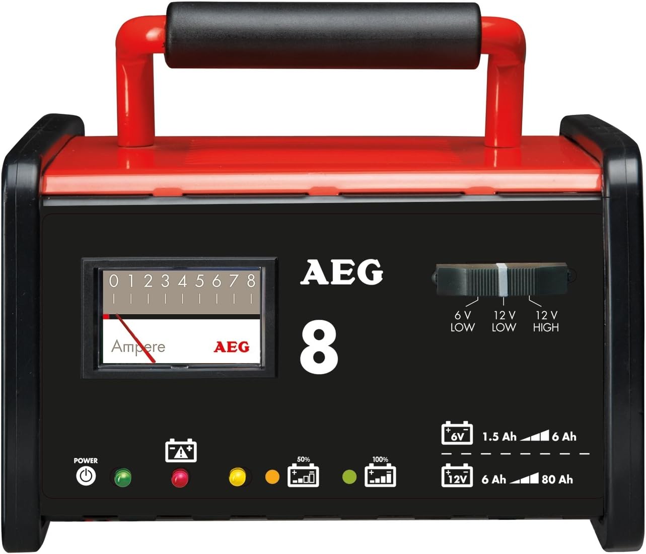 AEG 97008 Workshop charger WM 8 A for 6 V and 12 V batteries, CE, IP 20