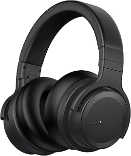 Active Noise Cancelling Over Ear Wireless Headphones with Hi-Fi Audio, Comfortable for Travel/Office, Black