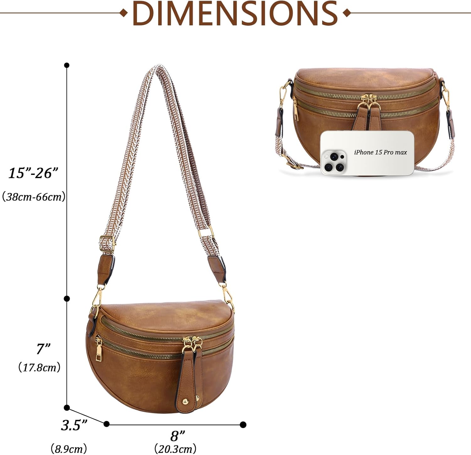 KKXIU Crossbody Sling Bag for Women Trendy Fanny Pack Vegan Leather Chest Bag | Trendy - Image 6