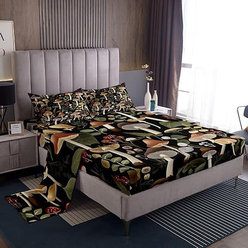 Miniatura 47 de Sábanas de Flores Groovy con Sábana Ajustable de Bolsillo Profundo 60S 70S 80S Flores Hippie Rosa Púrpura Amarillo Juego de Sábanas Retro Floral