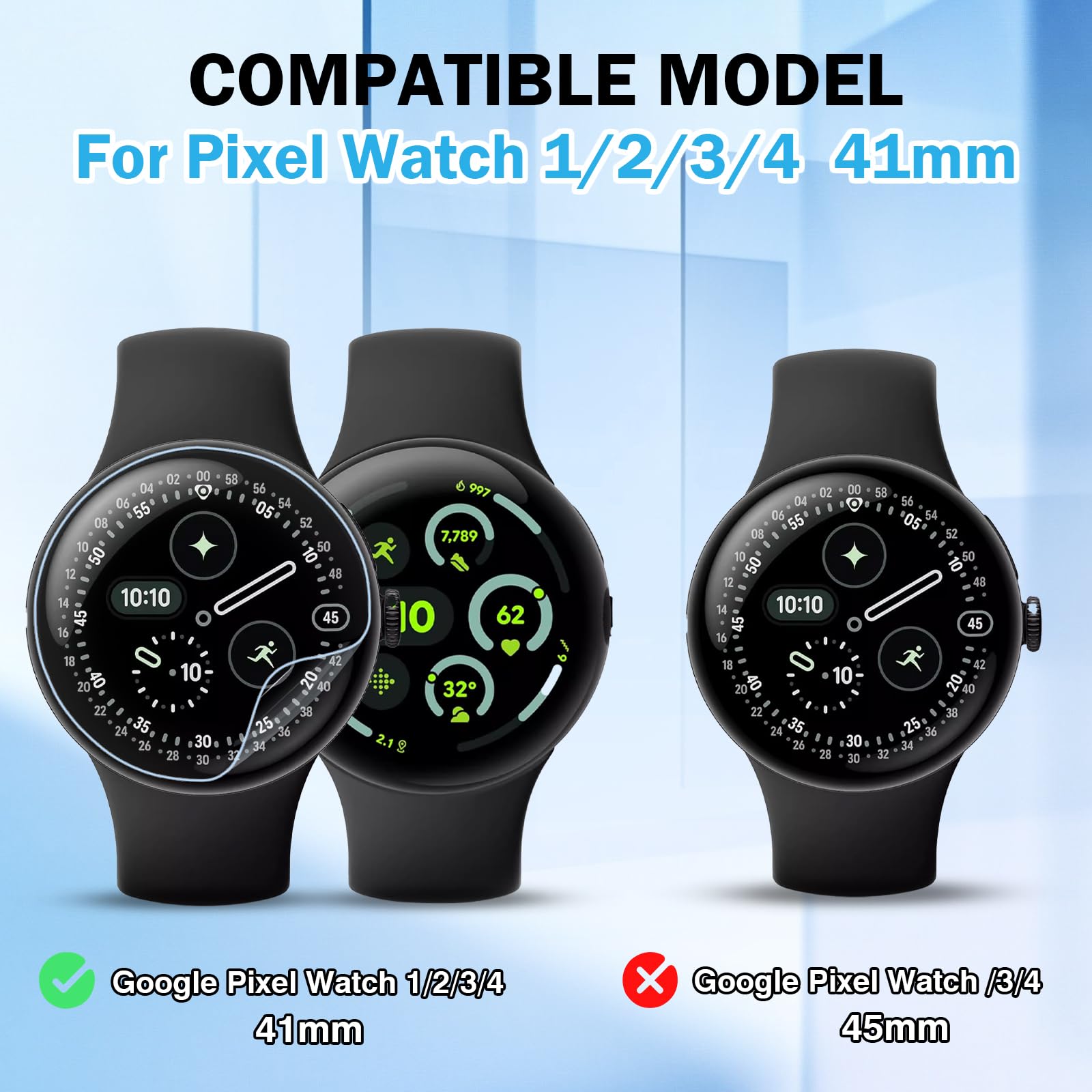 Protector de pantalla Google Pixel Watch 4 41 mm TPU Ultra HD Anti arañazos