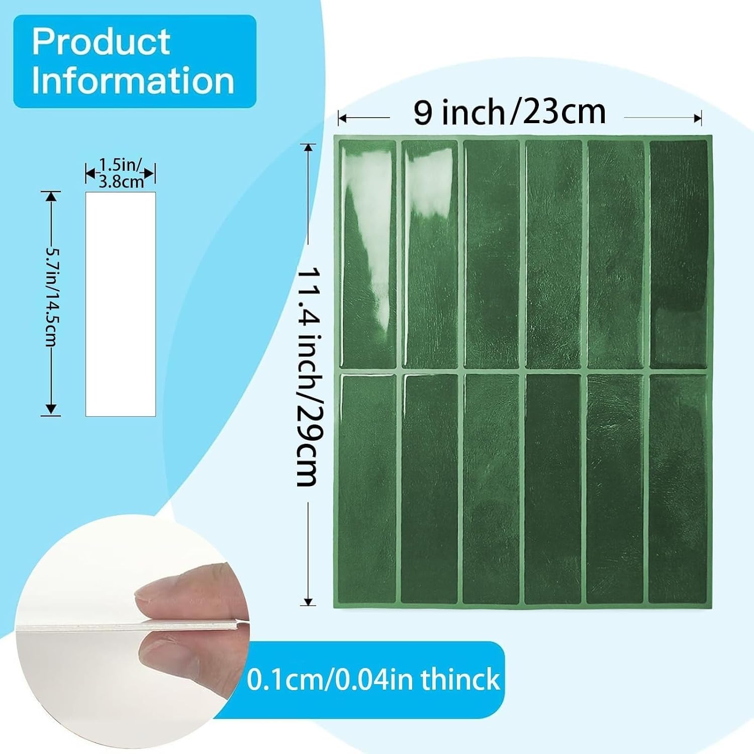 3D Self Adhesive Mosaic Backsplash Tile, 10 Sheets Waterproof ，for Kitchen, Bathroom, Laundry Room and Fireplace，RV(X-Large,9x11.4in/20pcs)