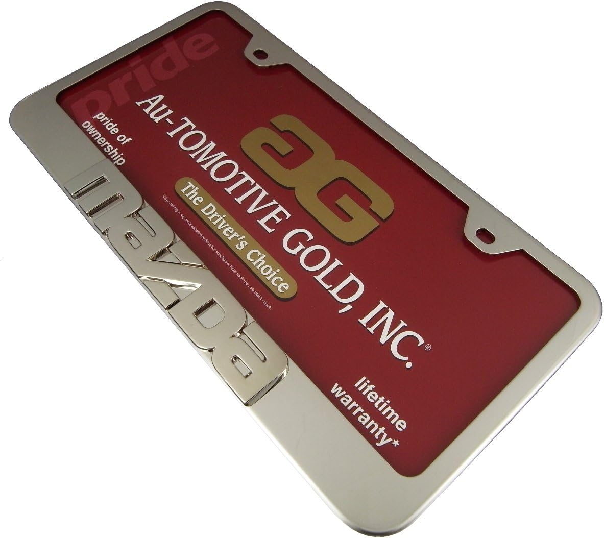 Au-TOMOTIVE Gold, INC. 3D Chrome Logo on Chrome License Plate Frame for Mazda
