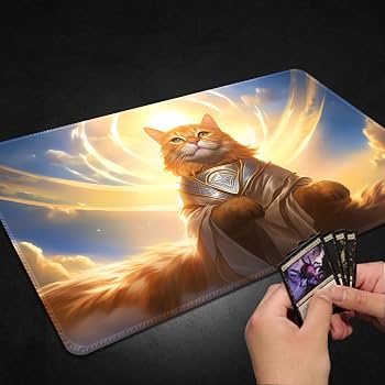 Tapis De Jeu MTG 61 X 35,6 Cm – Sans Zones, Motif Chat – Sac De Rangement Offert