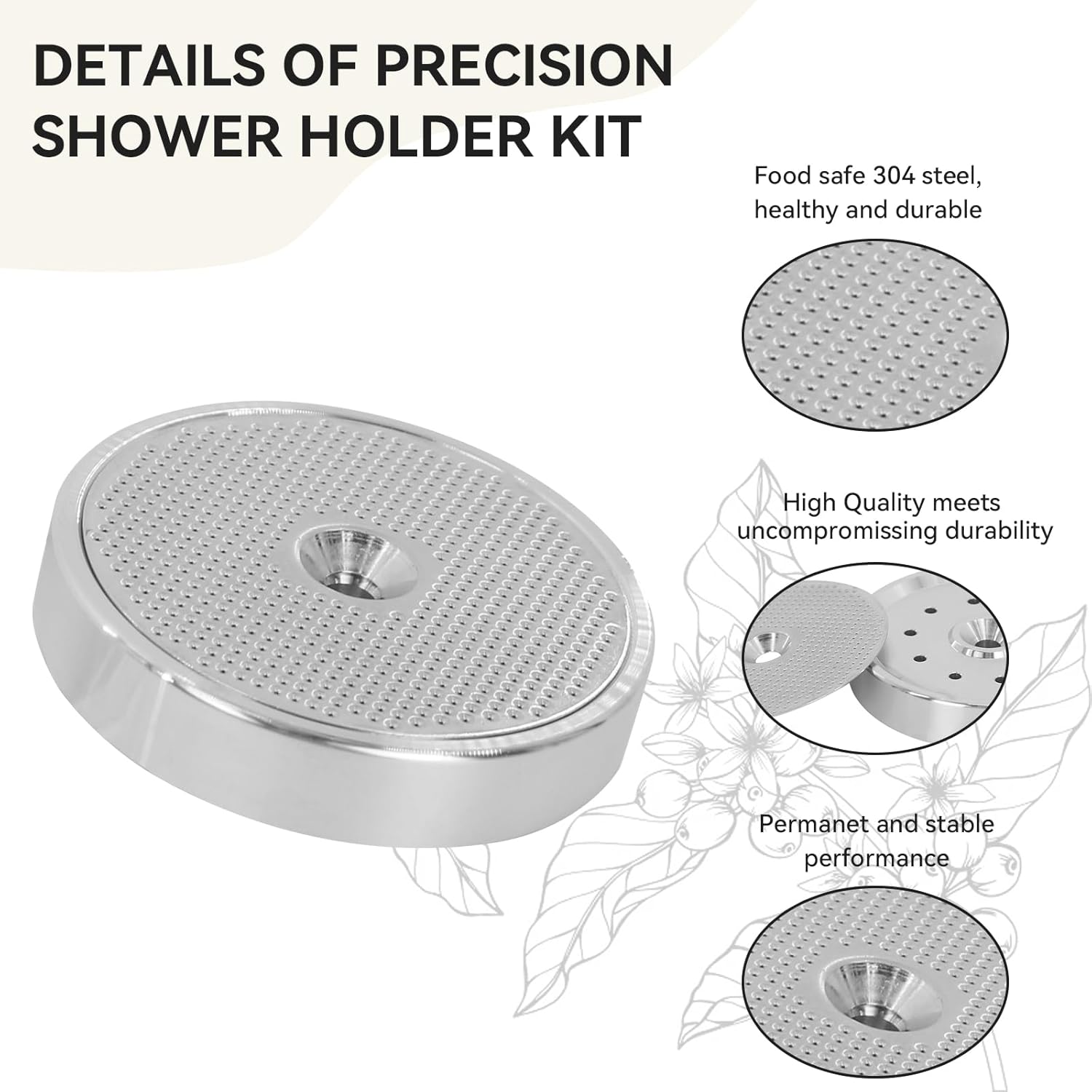 Stainless Steel Shower Holder, Stainless Steel Precision Kit Only Compatible with Breville Oracle & Dual Boiler Espresso Machine BES900XL BES920XL BES980XL BES990