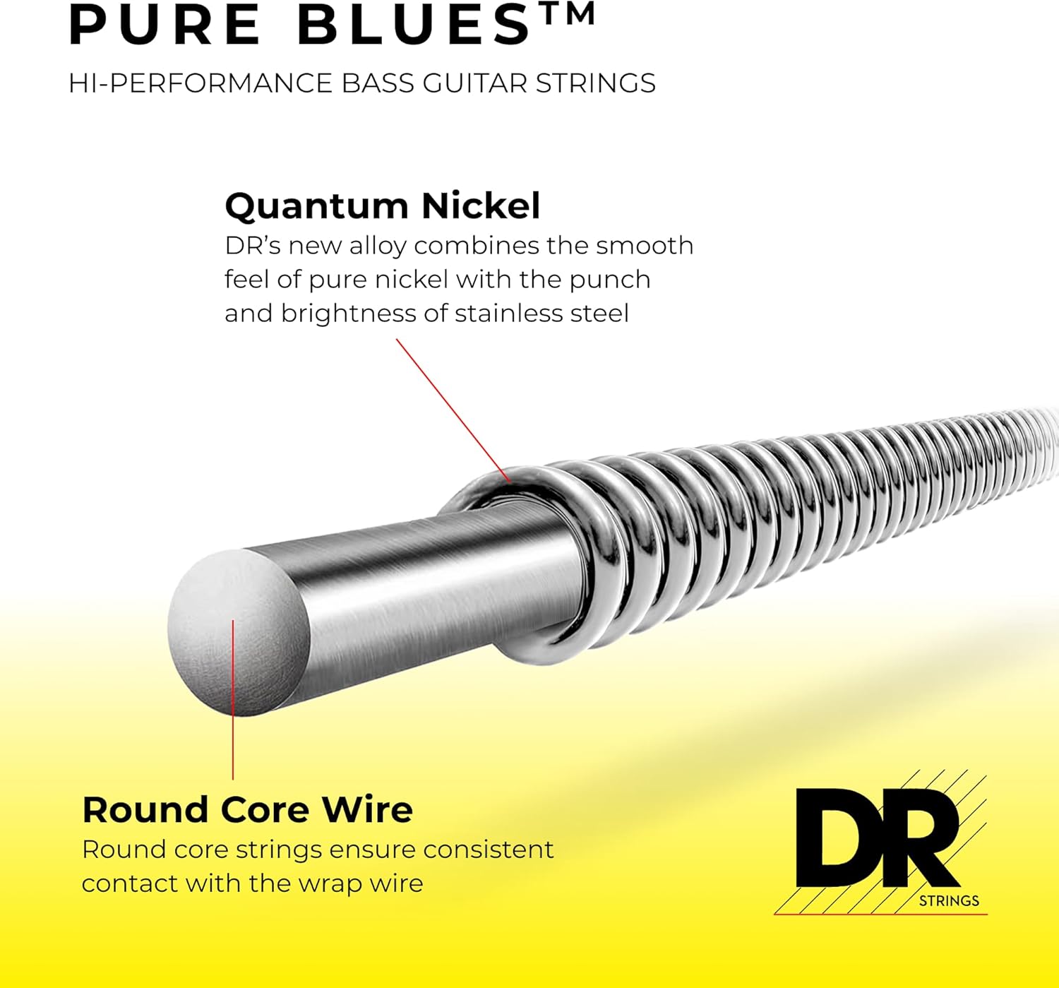 DR Strings PURE BLUES Bass Guitar Strings (PB-50)
