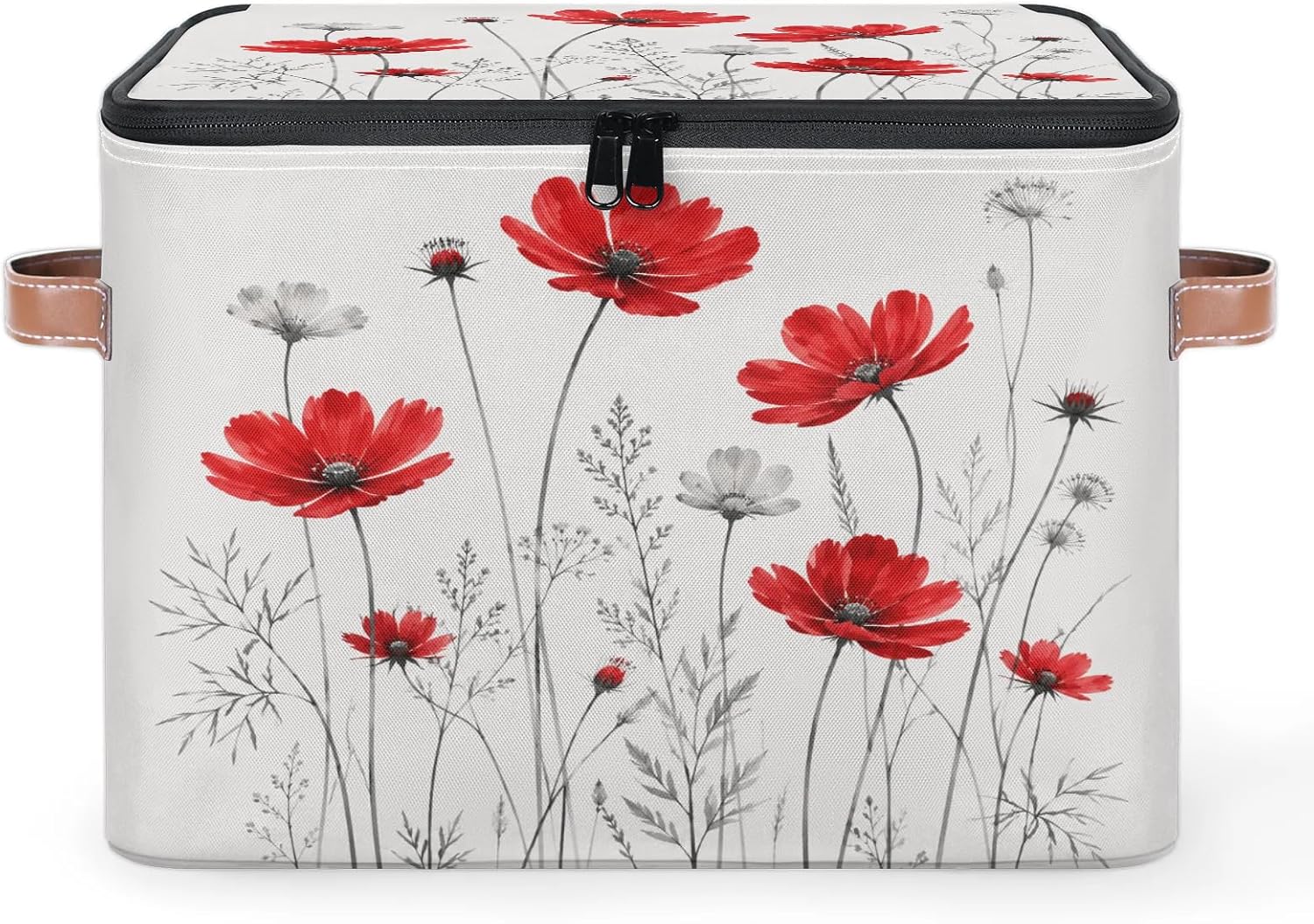 Boho Flower Closet Storage Boxes with Zipper Lid