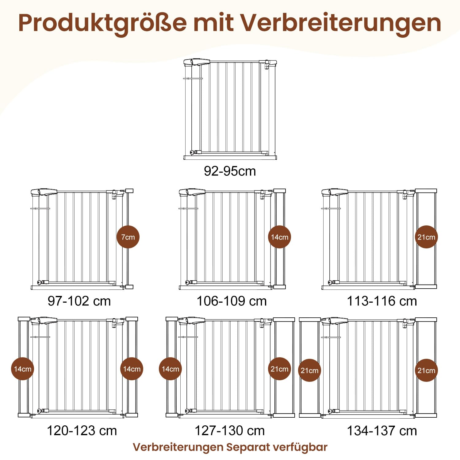 YEAUPE PRO Treppenschutzgitter ohne Bohren,92-95cm,Türgitter Baby Weiß