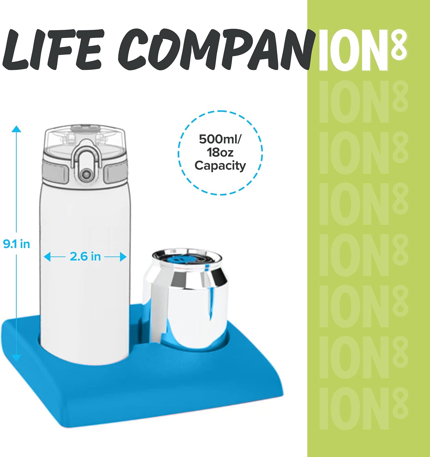 Ion8 Kid's One Touch On-The-Go Printed Water Bottle - Leakproof and BPA-Free Water Bottle - Fits Car Cup Holders and Kid's Backpacks 18 oz / 500 ml - Polka Dots : Baby