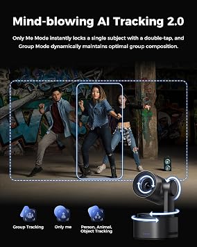 OBSBOT Tail 2 with NDI Activated, AI-Powered PTZR 4K Camera 4K@60FPS 50MP 1/1.5 CMOS AI Tracking 2.0 5X Optical Zoom 12X Hybrid Zoom SDI/HDMI/IP/USB 3.0 Output for Live Streaming