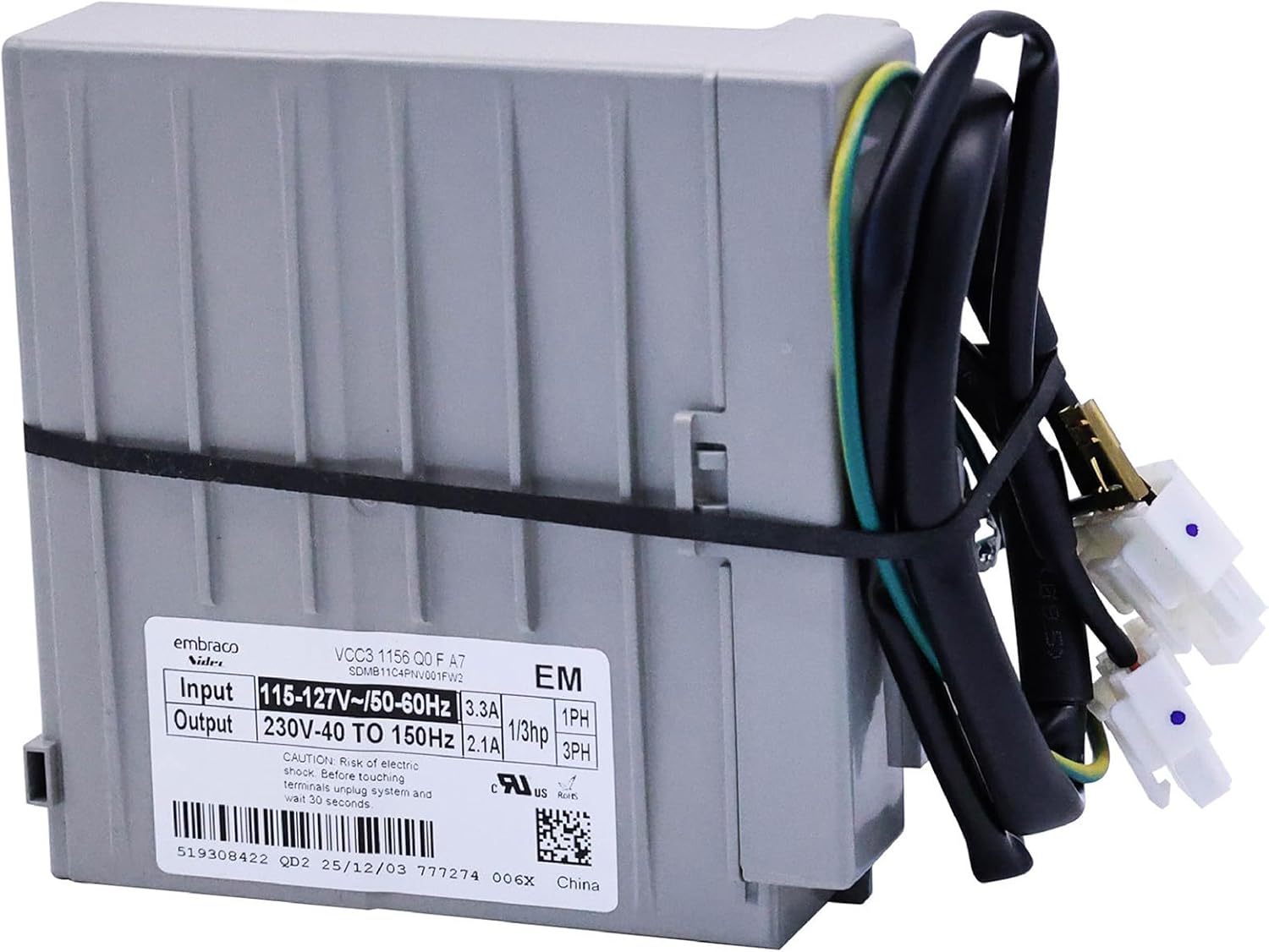 Refrigerator Inverter Control Board 241577505 Compatible with Frigidaire Electrolux Kenmore Crosley,VCC3 1156 QA F 06 Replace 7241577505,1512577,AP4393275,PS2361242,EAP2361242,519306005