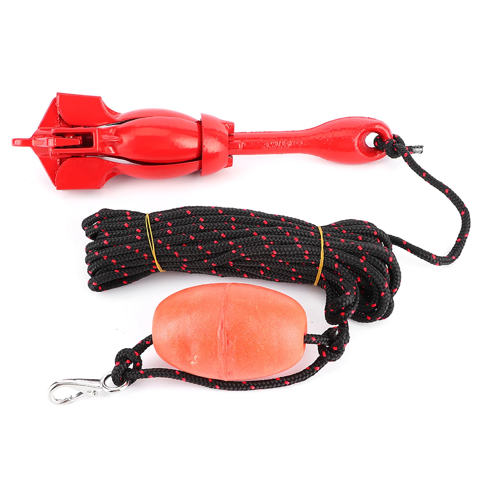Kit de Anclaje para Barco de Acero Inoxidable, Rezón Plegable de 3,5 Libras con Cuerda Marina para Canoa de Yate de Kayak