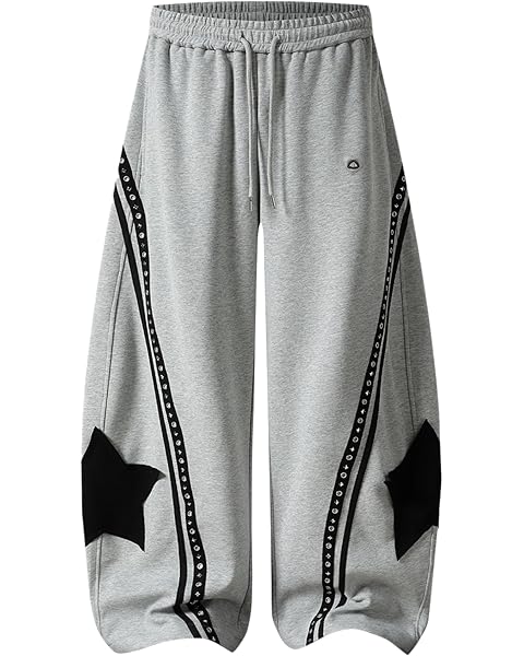 Aelfric Eden Baggy Barrel Sweatpants Star Graphic Wide Leg Sweatpants Women Men Stripes Y2k Unisex Pants Trousers